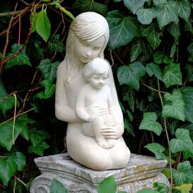 Kunstvolle Gartenfigur aus Steinguss - Bruder & Schwester...