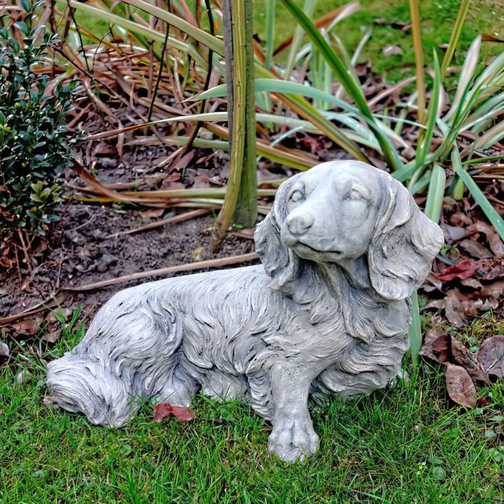 Steinguss Dackel - Deko Hunde Skulptur - Lucio