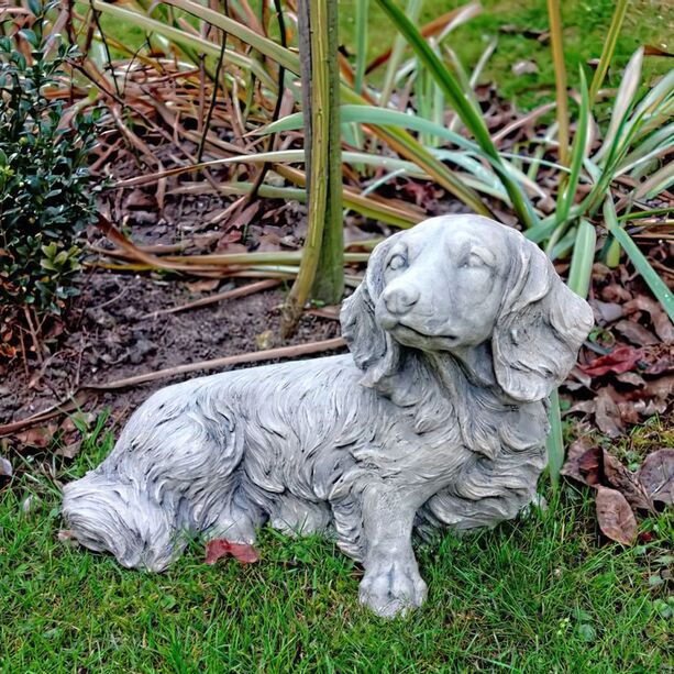 Steinguss Dackel fr die Gartengestaltung - Deko Hunde Skulptur - Lucio