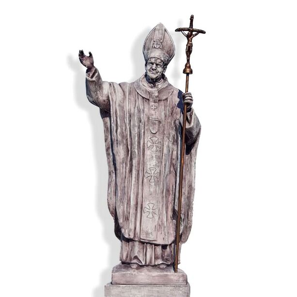 Exklusive Steinguss Skulptur von Papst Johannes Paul II. - Johannes Paul II.