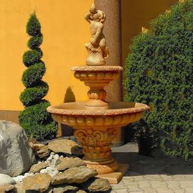 Einzigartiger Gartenbrunnen aus Steinguss - Jungen Figur...