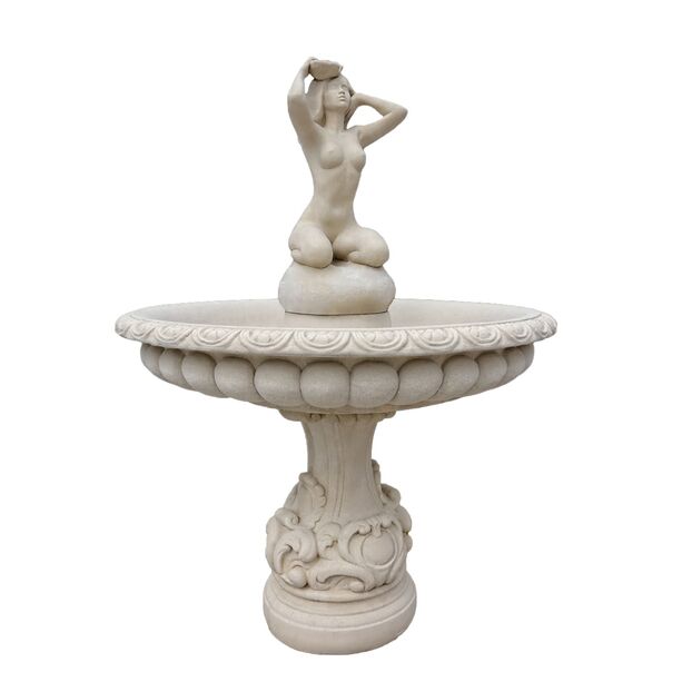Springbrunnen Fontne aus Steinguss mit Skulptur eines Frauenaktes - Eleonor
