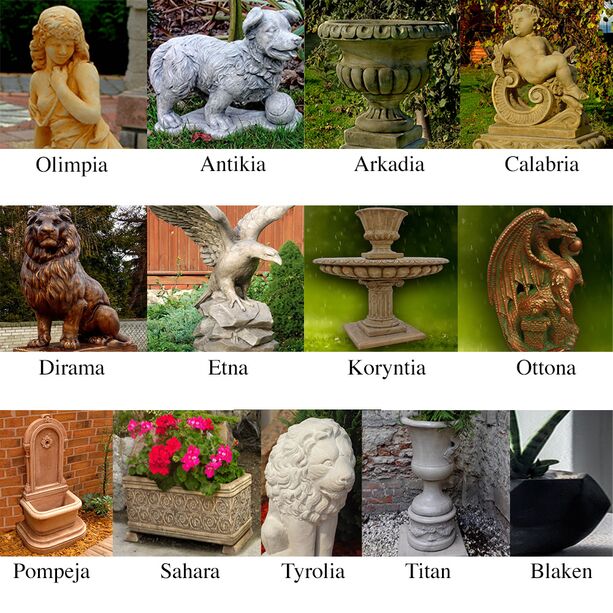 Einzigartiger Kaskaden Springbrunnen aus Steinguss für den Garten mit Löwen Speiern - Piera