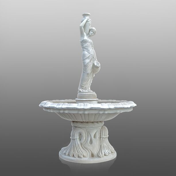 Eleganter Steinguss Brunnen für den Garten mit Frauenskulptur - Gabriella