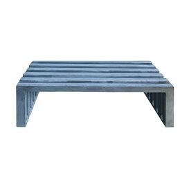 Graue Gartenbank f�r 2 oder 3 Personen aus Stahl - Trimana / 45x110x40cm (HxBxT)
