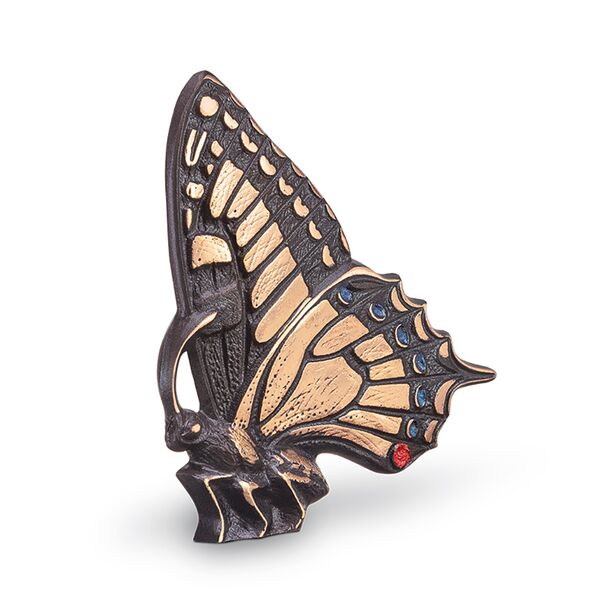 Bronze Schmetterling lebensgro als Steindeko  - Schwalbenschwanz Liro