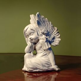 Kleines Engel Mdchen als dekorative Steinguss Skulptur -...