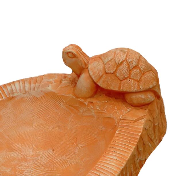 Dekorative Steinguss Wasserschale mit Schildkröten Figur - Polini