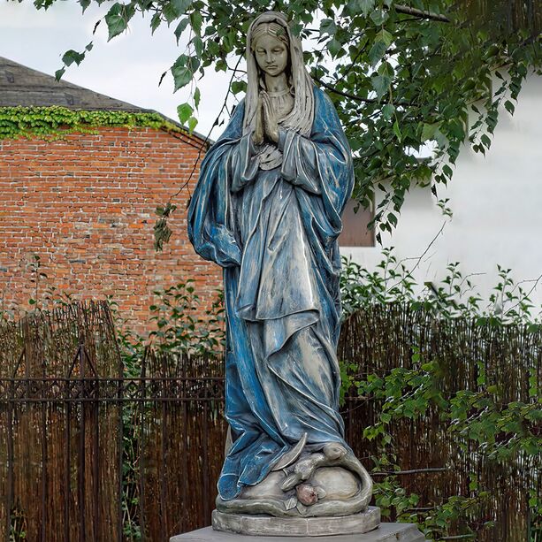 Eindrucksvolle Madonnen Skulptur mit betenden Hnden - Steinguss Figur - Madonna Irelia