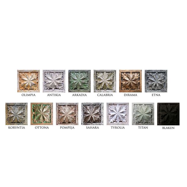 Dekorative Steinguss Fliese mit Papageien Relief - Tiki Design - Traianos / Olimpia