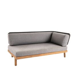 Gepolsterte Teakholz Loungebank mit Armlehne - Claire Loungebank / Armlehne links