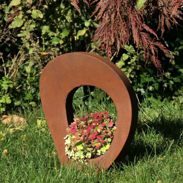 Bepflanzbare Gartenplastik aus Metall in Rostoptik - Bertolo