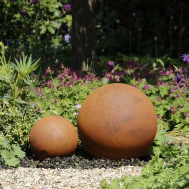 Garten Kugel aus Rost Metall zur Dekoration - Leano