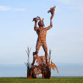 Skulptur des Hirtengotts Pan aus der Grieche - Pan im Schilf