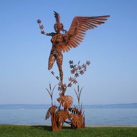 Imposante Nymphen Skulptur im floralen Design - Syrinx