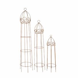 Elegantes 3er Set Garten Rankgitter aus Rost Metall -...