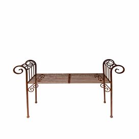 Stabile Garten Sitzbank aus Rostmetall in elegantem...