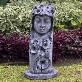 Verzierte Steinguss B�ste mit Buddha Gesicht -  Bolo