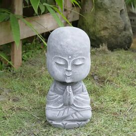 Indischer M�nch - Besondere Outdoor Steinguss Figur -...