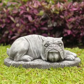 Massive Hunde Skulptur Bulldogge aus Steinguss &ndash;...