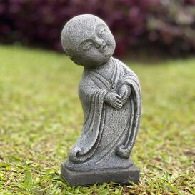 Tanzender Steinguss M�nch - Steinfigur im asiatischen...