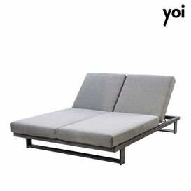 Graue Sonnenliege mit Polstern f�r zwei Personen - Kazoku Doppelliege