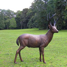 Garten Bronzestatue mit Hirsch - Knig des Waldes