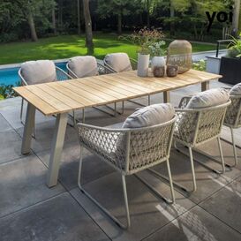 Gartentisch aus Aluminium und Teakholz - Muro Esstisch