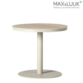 Runder Outdoor Beitstelltisch aus Alu & Keramikglas -...