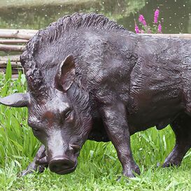 Groe Wildschein Skulptur aus Bronze - Keiler