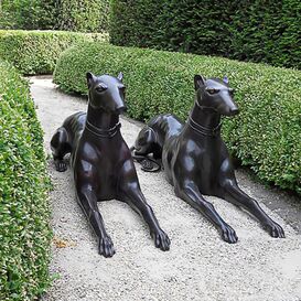 Groe Bronze Hundefiguren fr den Garten - Endy & Easgan