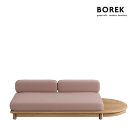 Schickes 2-Sitzer Gartensofa mit Teakholz Ablage - Bassano Loveseat / Ablage links