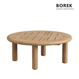 Runder Couchtisch aus massivem Teakholz f�r Garten und Terrasse - Bassano Couchtisch / 33x80cm (HxDm)