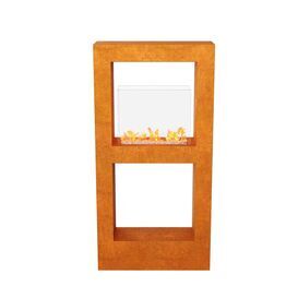 Bio-Kamin aus Cortenstahl nat�rliches Flammenspiel im...