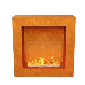 Moderner Cortenstahl Bio-Kamin Flammenkunst f�r Garten &...