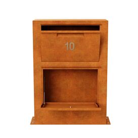 Schlankes Corten Postfach Eleganter Outdoor-Briefkasten...