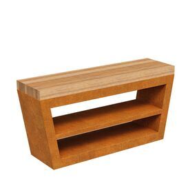 Design Stehtisch aus Cortenstahl praktische Ablagefl�chen...