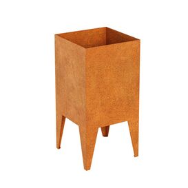 Eckiges Corten Pflanzgef�� mit Beinen