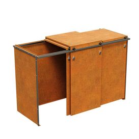 Rollbare M�lltonnenbox aus Corten Verkleidung f�r...