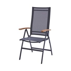 Filigraner Outdoor-Klappstuhl aus Edelstahl & Teak mit...