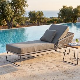 Hellgraues Designer Daybed filigranes Rope-Design &...