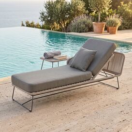 Hellgraues Designer Daybed filigranes Rope-Design &...