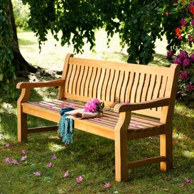 Landhaus Gartenbank aus recyceltem Teakholz stabil,...