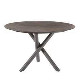 Runder Outdoor Esstisch dunkles Edelstahlgestell &...