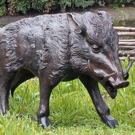 Gro�e Wildschwein Figur aus Bronze