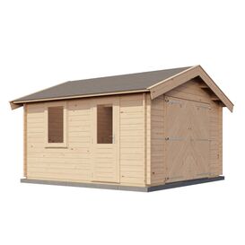 Echtes Handwerk: Robustes Blockhaus inkl. Garagentor -...