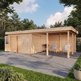 Luxus Premium Gartenhaus aus Holz 388x388cm mit gro�er...
