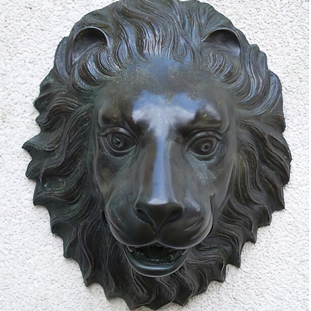 Edler Bronze Löwenkopf als Wandrelief - Lionhard