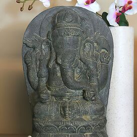 Edle Ganesha Steinfigur fr den Garten