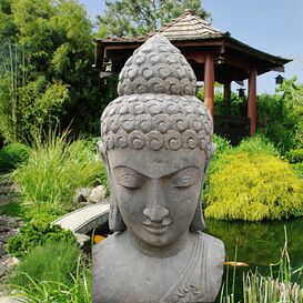 Deko Buddha Kopf aus Lavastein - Shama